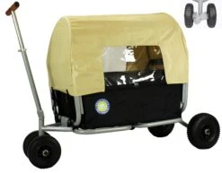 Beachtrekker LiFe Faltbarer Bollerwagen (Schwarz) + Bremse + Sonnenverdeck