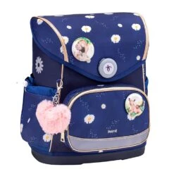 Premium Schulranzen-Set 5tlg. Compact Plus "Daisy" Blau Mit Brustgurt -Kind Verwandt belmil premium schulranzen set 5tlg compact plus daisy blau mit brustgurt 3