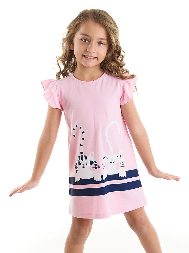 Kleid "Cat Friends" In Rosa 1 Kleid "Cat Friends" In Rosa