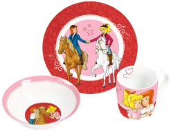 Kindergeschirr Bibi & Tina Rot 3-teilig In Rot/Rosa