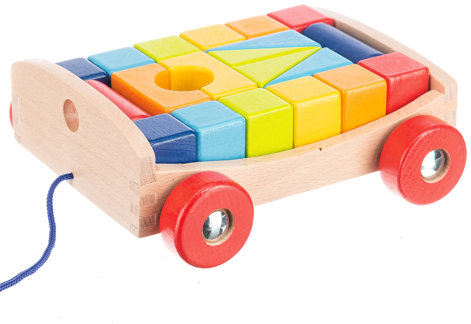 Goki Ziehwagen Mit 20 Bausteinen 3 Goki Ziehwagen Mit 20 Bausteinen – Bild 3