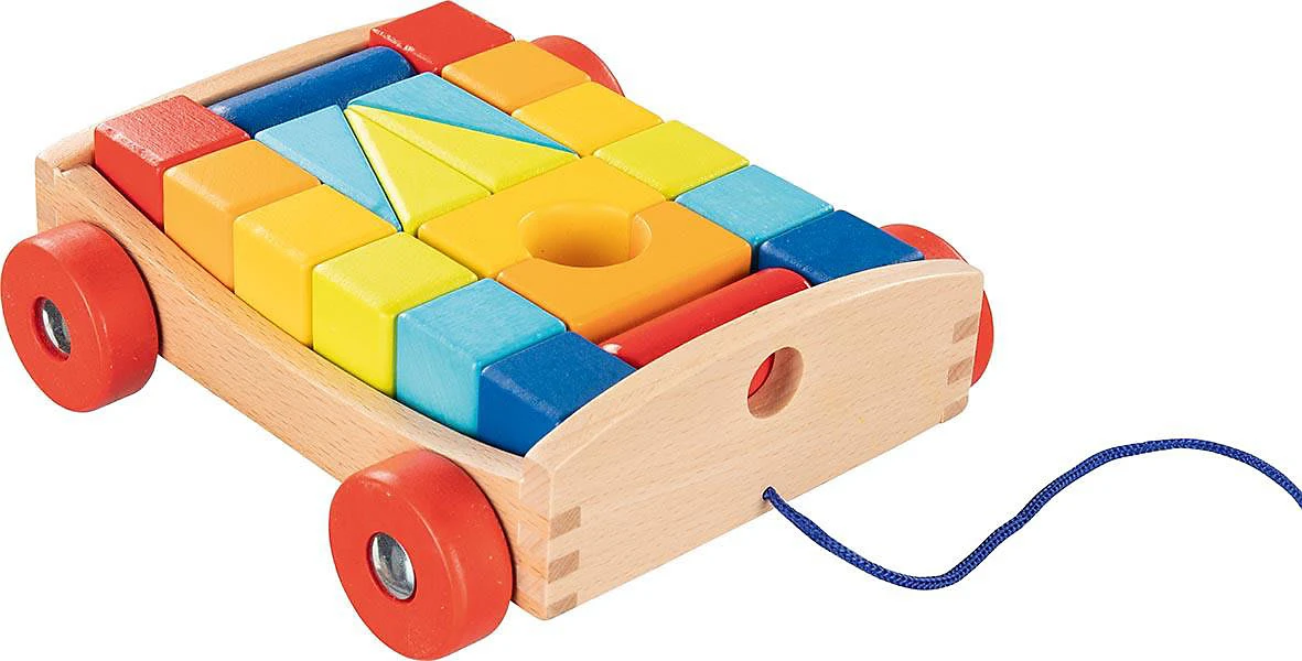 Goki Ziehwagen Mit 20 Bausteinen 1 Goki Ziehwagen Mit 20 Bausteinen