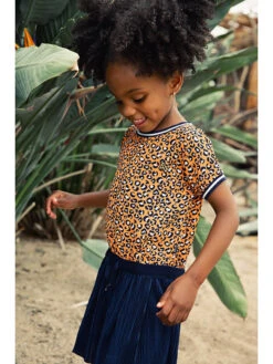 Kleid In Dunkelblau/ Orange -Kind Verwandt koko noko kleid in dunkelblau orange 3