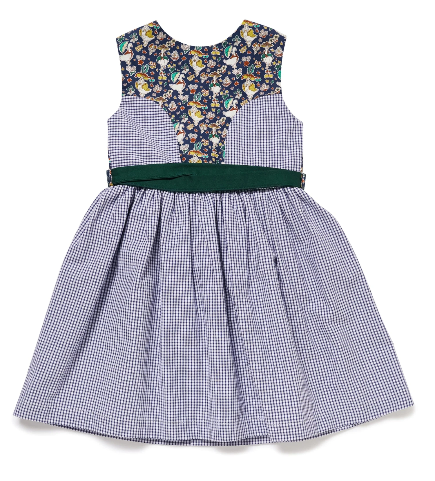 Kinderkleid "MY DIRNDL HEIDI" Mit Gänsemuster In Dunkelblau Kariert/Grün 2 Kinderkleid "MY DIRNDL HEIDI" Mit Gänsemuster In Dunkelblau Kariert/Grün – Bild 2