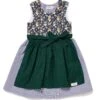 Kinderkleid "MY DIRNDL HEIDI" Mit Gänsemuster In Dunkelblau Kariert/Grün