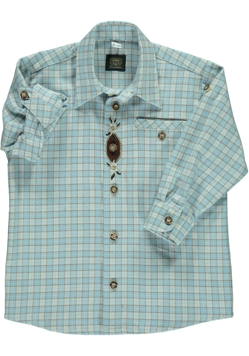 Trachtenhemd Dadil In Mittelblau 2 Trachtenhemd Dadil In Mittelblau – Bild 2