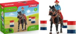 Schleich Farm World 42576 Barrel Racing Mit Cowgirl