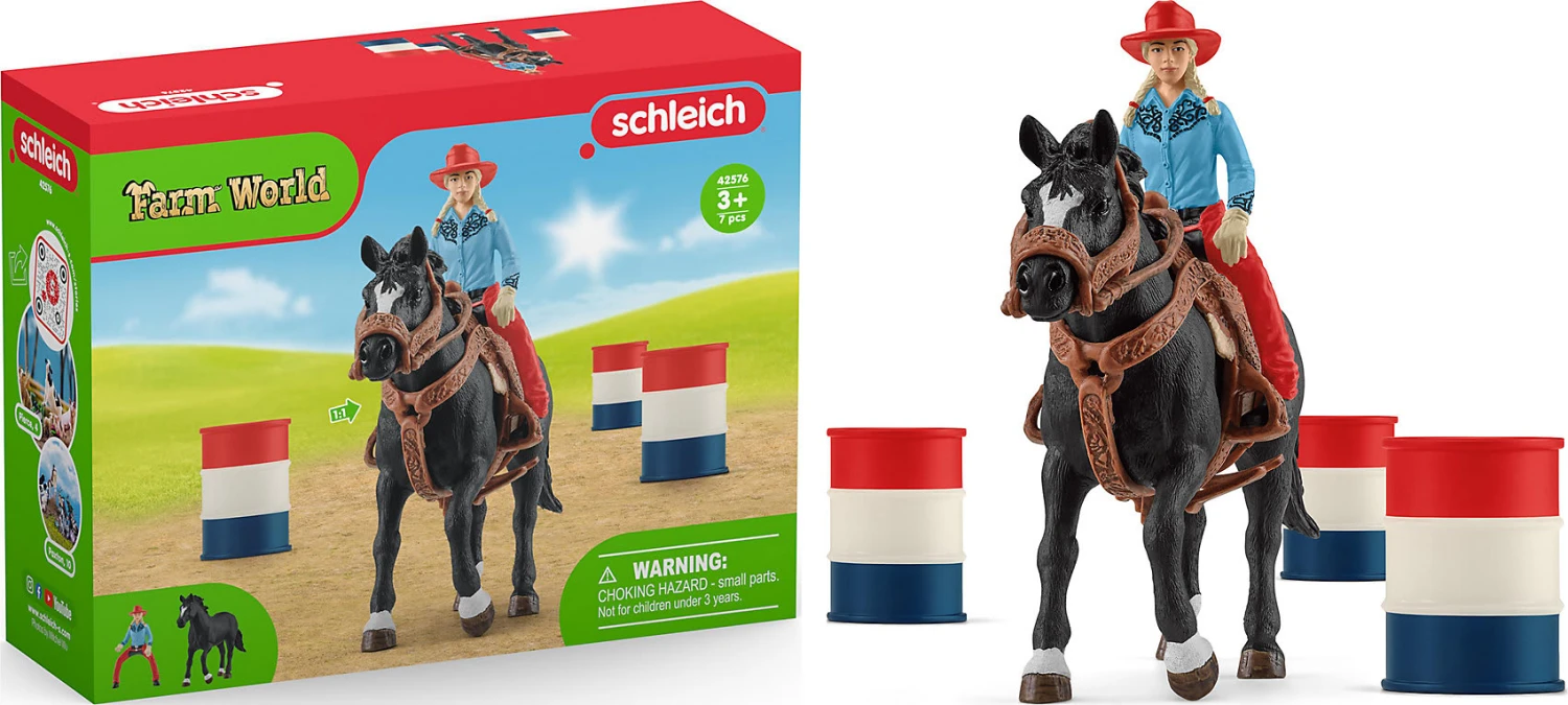 Schleich Farm World 42576 Barrel Racing Mit Cowgirl 1 Schleich Farm World 42576 Barrel Racing Mit Cowgirl