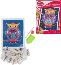 Strassstein-Bild Eule