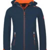 TROLLKIDS Softshelljacke "Trollfjord" In Mystik Blau / Orange