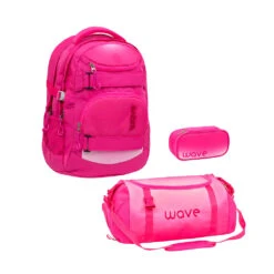 Wave 3tlg-Set: Rucksack Infinity Set 2 Ombre Light Pink In Pink – H43xL31xT22 Cm