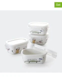 Zen 4er-Set: Frischhaltedosen In Weiß - (B)10 X (H)4 X (T)6,5 Cm